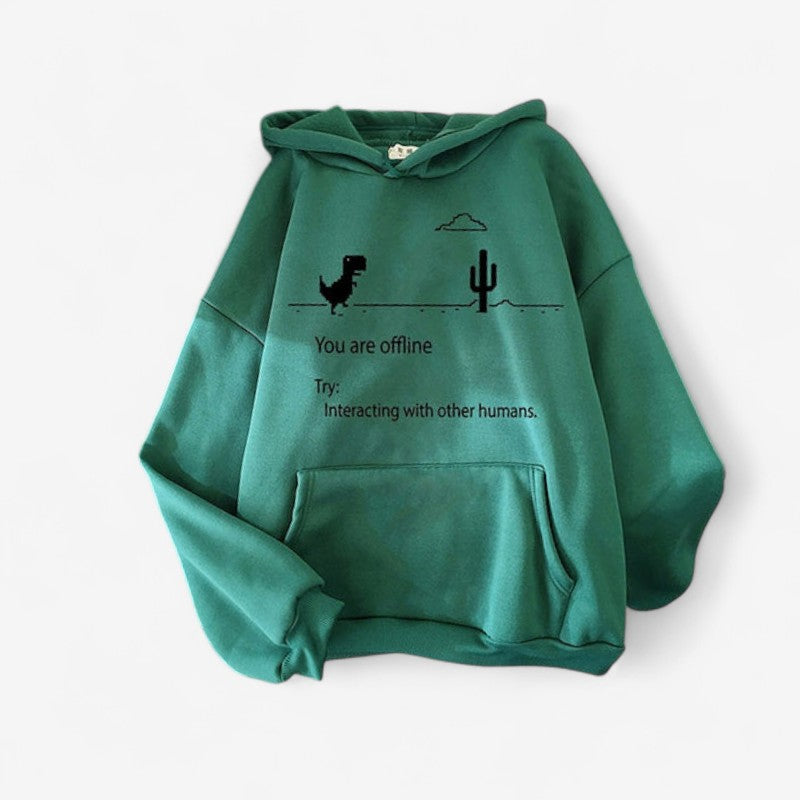 Adele - Lange Mouw Hoodie met Verstelbare Capuchon en Voorzakken