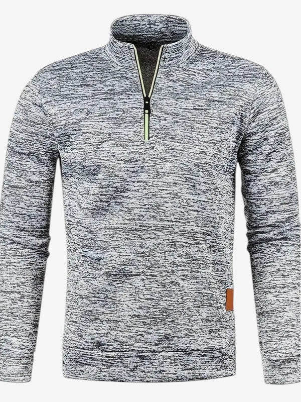 ZipGent - Men's Half-Zip Sweater With Stand Collar