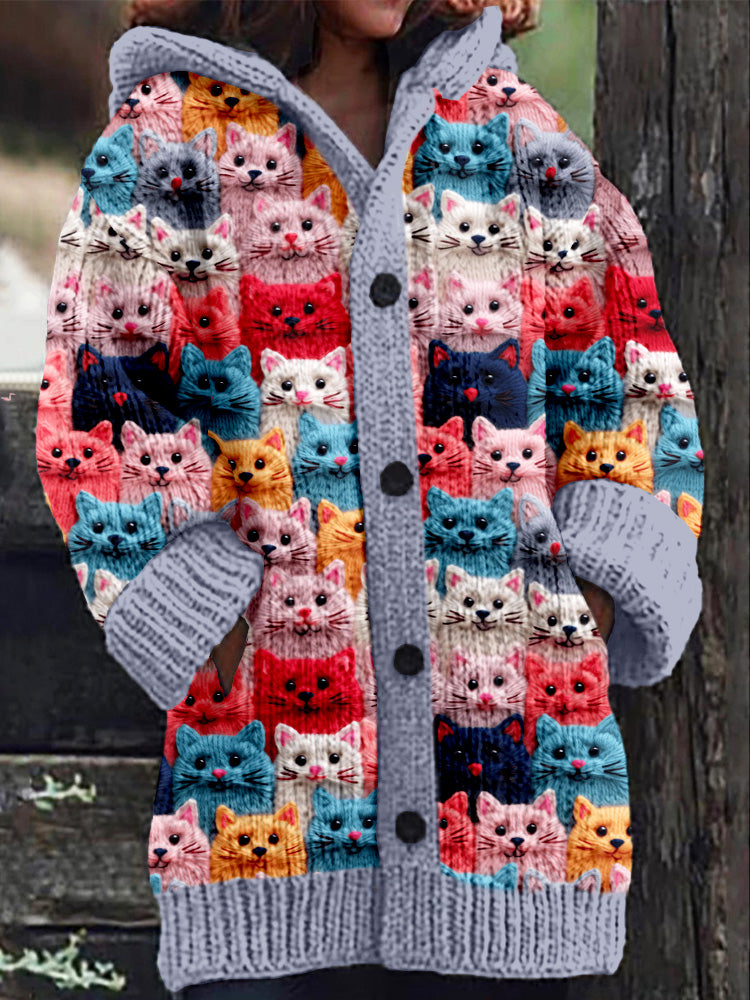 Lina - Bluza z kapturem, długimi rękawami i zapięciem na guziki