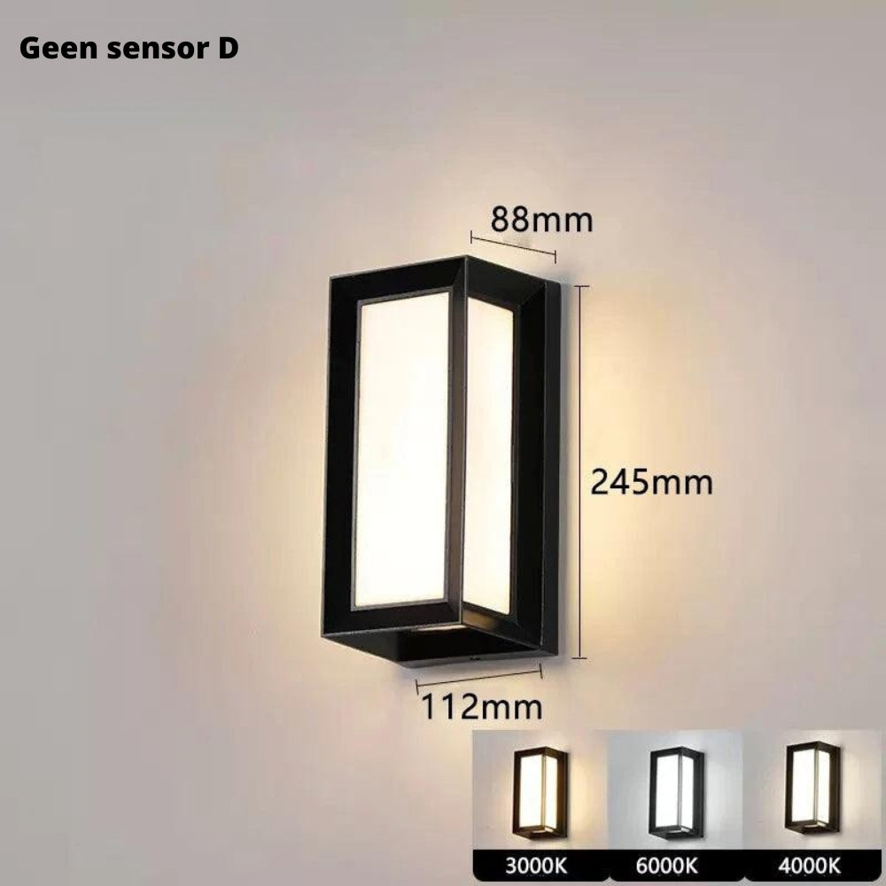 LumiGlow - Slimme buitenmuurlamp met bewegingssensor en automatisch lichtregelsysteem