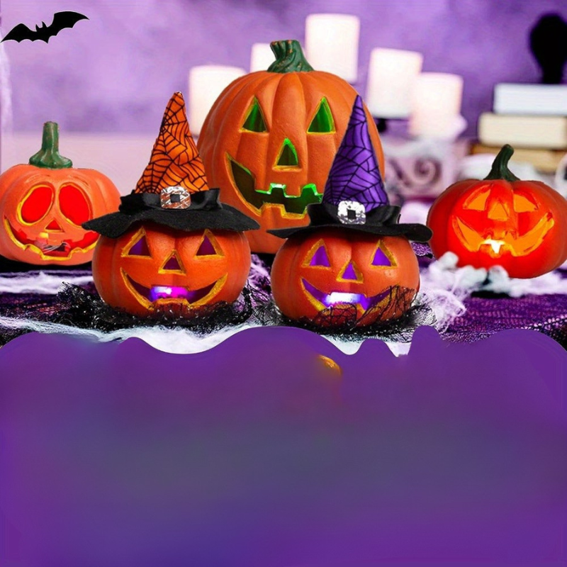 LED-es tök készlet Halloween-dekorációhoz