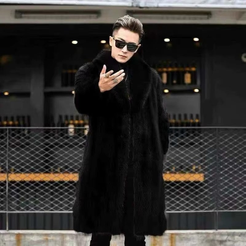 Dario - Long sleeve long coat with button closure