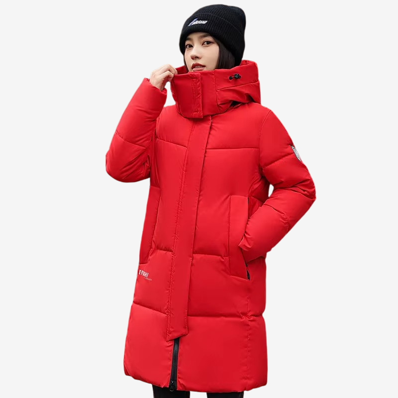 Azurine - Cappotto con cappuccio e maniche lunghe con chiusura a zip