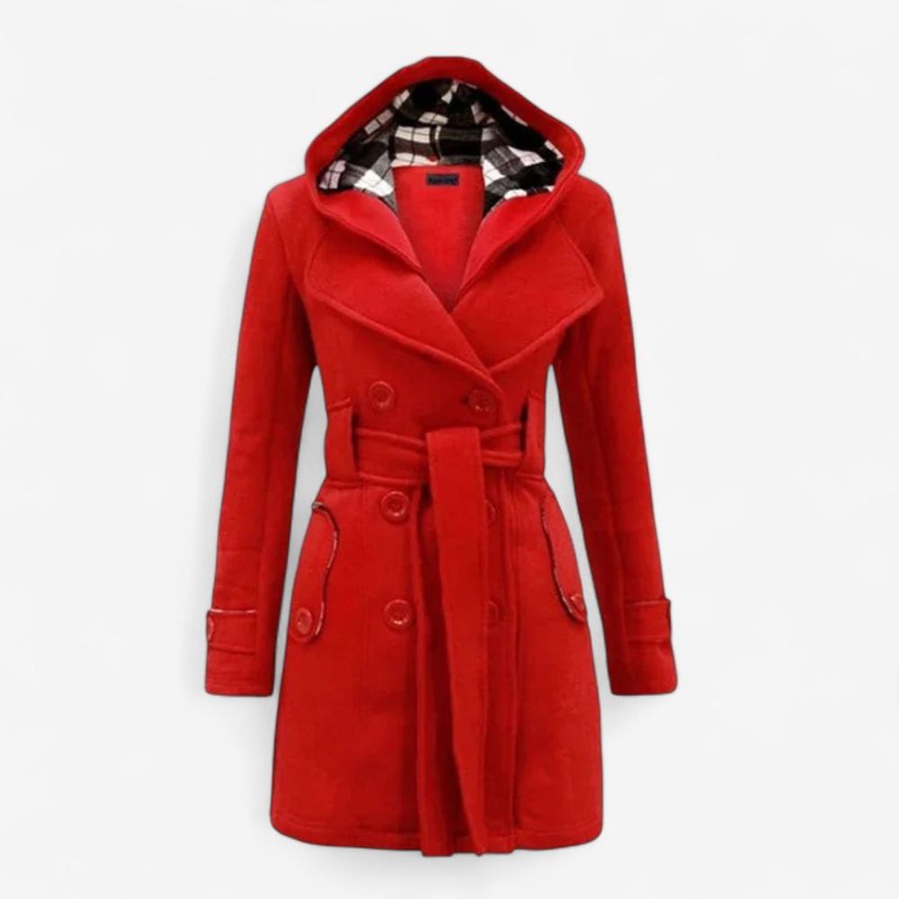 Celeste – Hooded Trench Coat with Buttons at the Front