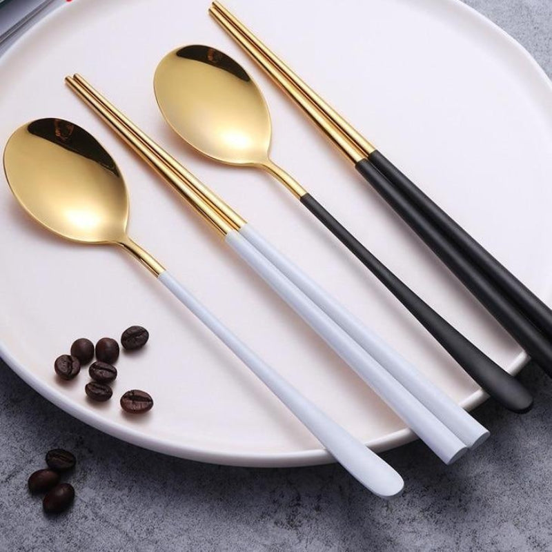 DineStix – Bacchette da tavola in acciaio inox con finitura lucida a specchio
