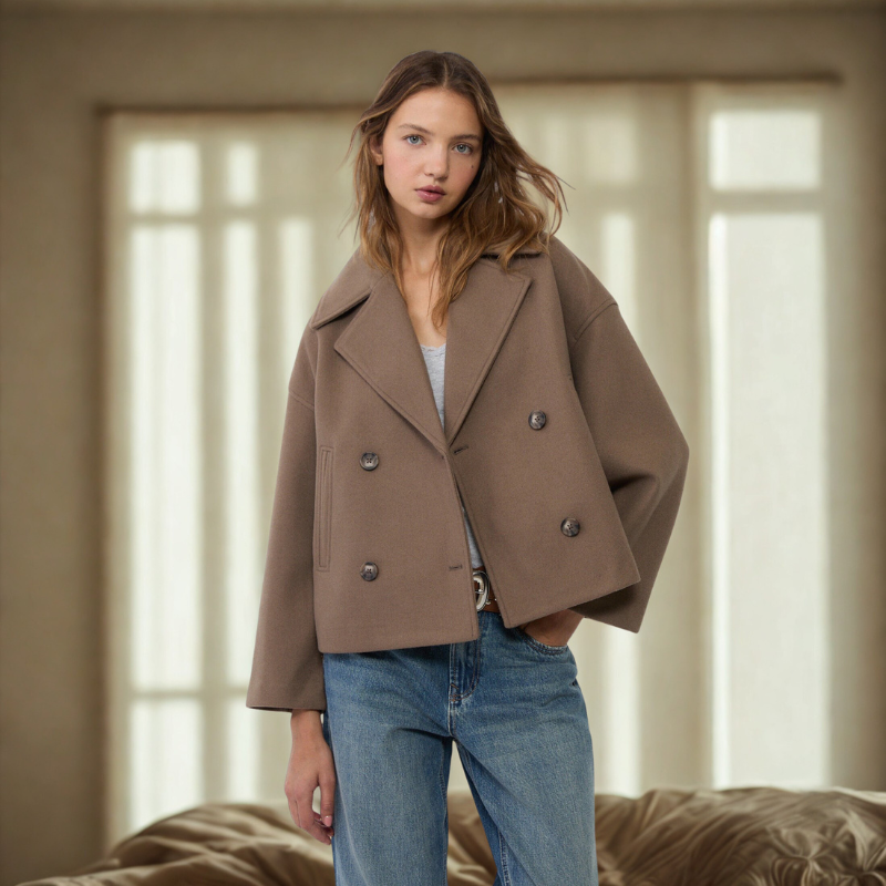 Madelyn - Cappotto a maniche lunghe con chiusura a bottoni