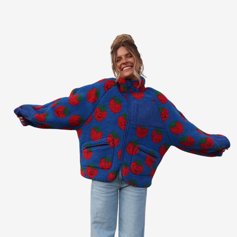 Carolyn - Cappotto a maniche lunghe con chiusura a cerniera e tasche laterali