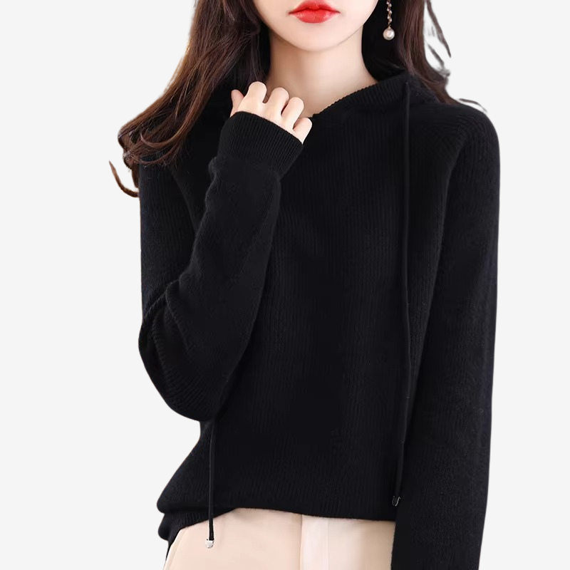 Sadie - Cardigan a maniche lunghe con cappuccio regolabile