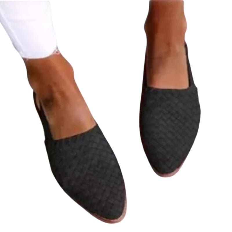 Elena – Pantofi slingback slip-on cu design texturat împletit