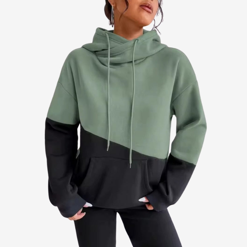 Lina - Long sleeve hoodie with front pockets
