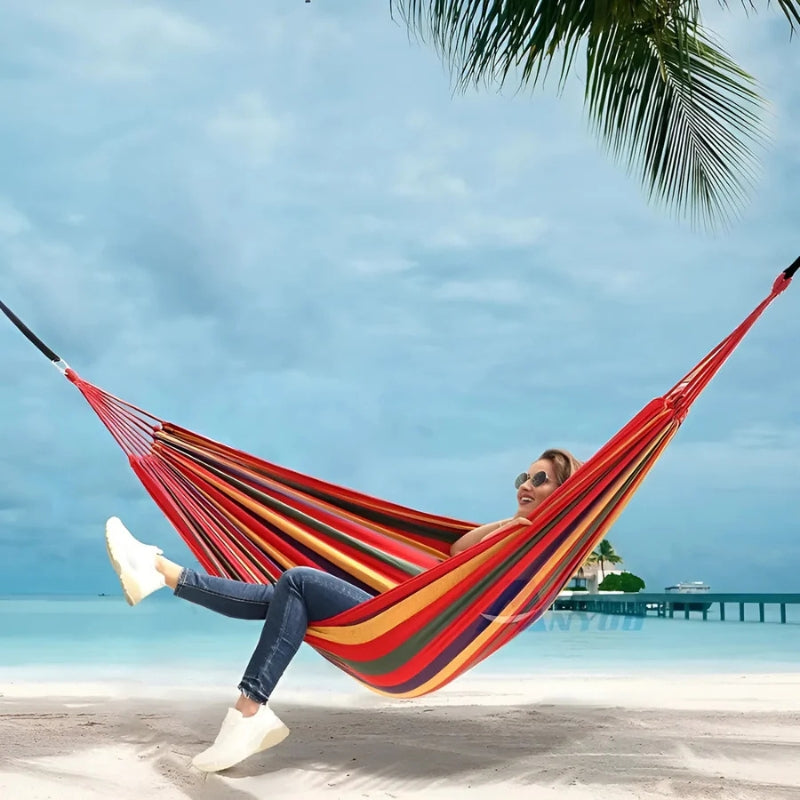 FoldEase – Striped Hammock with Foldable and Non-Slip Design