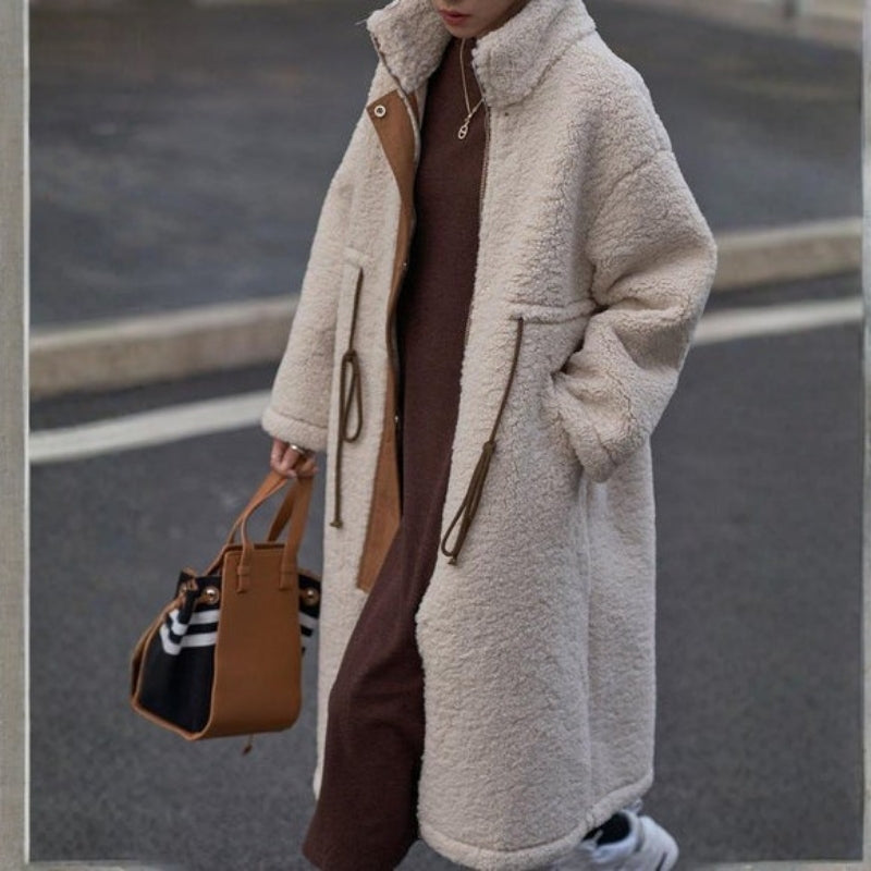 Pamela - Manteau long à manches longues avec fermeture éclair