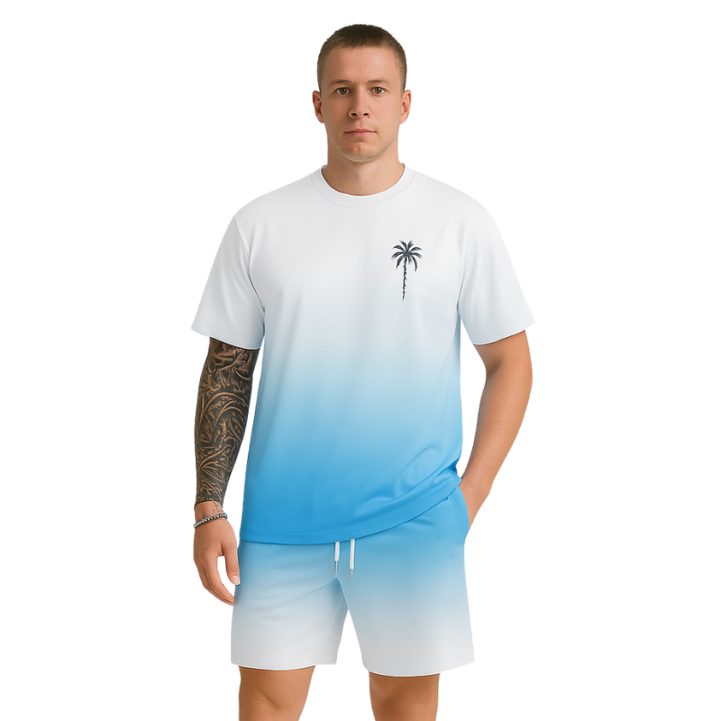 Liam – Set di maglietta a maniche corte e pantaloncini con design stampato