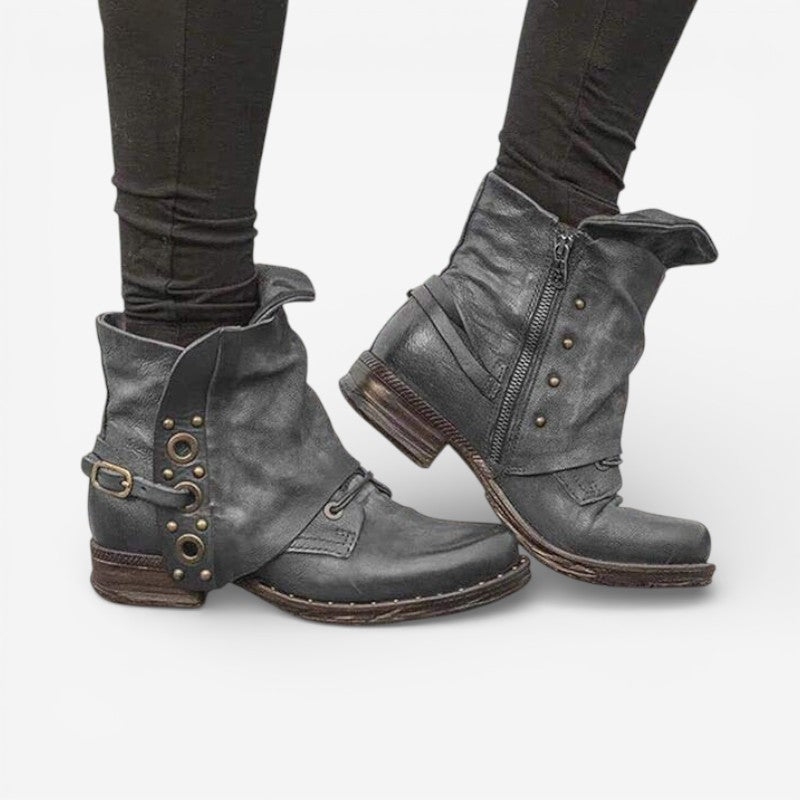 Norah – Bottines antidérapantes avec boucle réglable et fermeture éclair