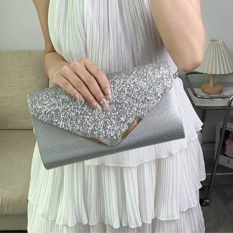 Brenda – Borsa a mano con chiusura a busta e design rettangolare
