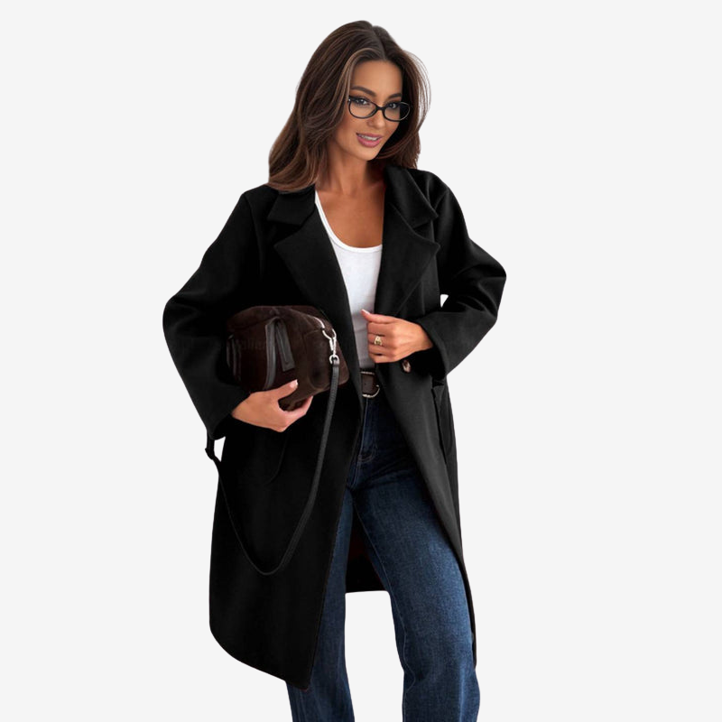 Zariah - Long Sleeve Coat with Button Closure