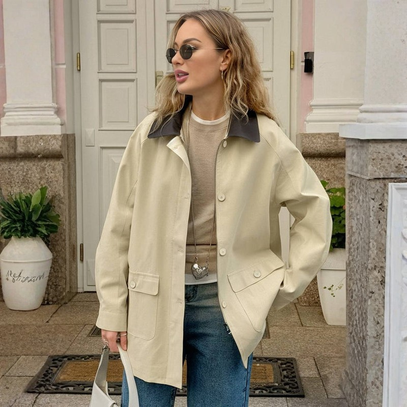 Sutton - Long Sleeve Coat with Button Closure