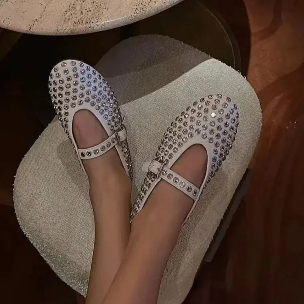 Zaria – Eleganckie baleriny z mini regulowanym paskiem i klamrą po boku