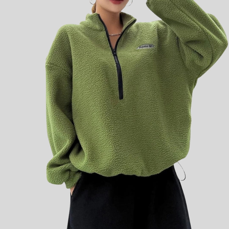 Amelia - Pull oversize à manches longues avec col montant