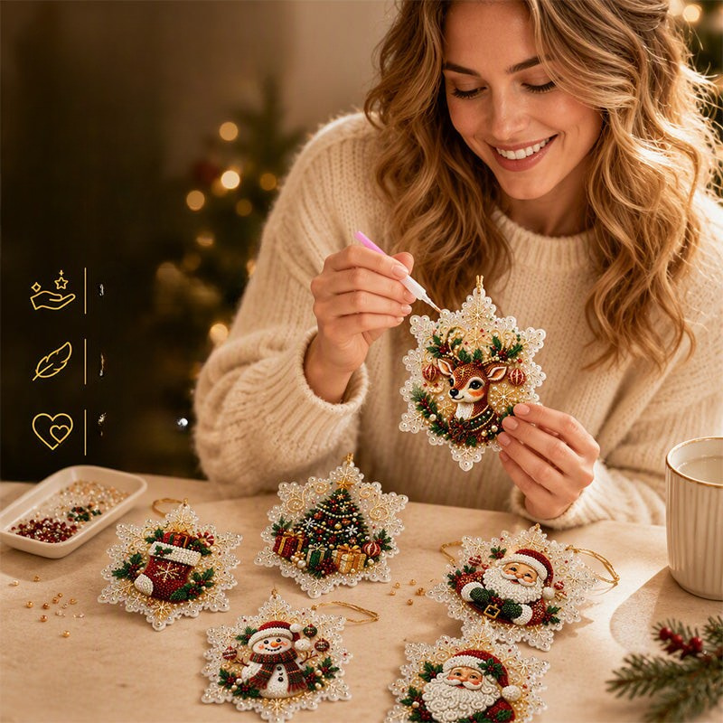 GemBead - Set di decorazioni natalizie fai da te con perline e diamanti