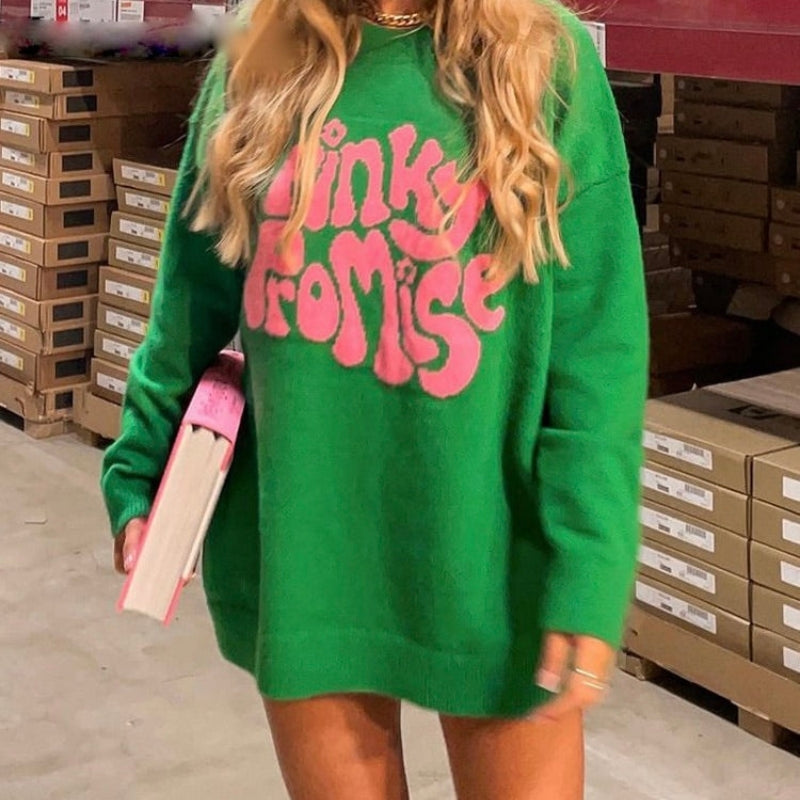 Beyonce - Robe pull mini à manches longues avec col rond et détails côtelés