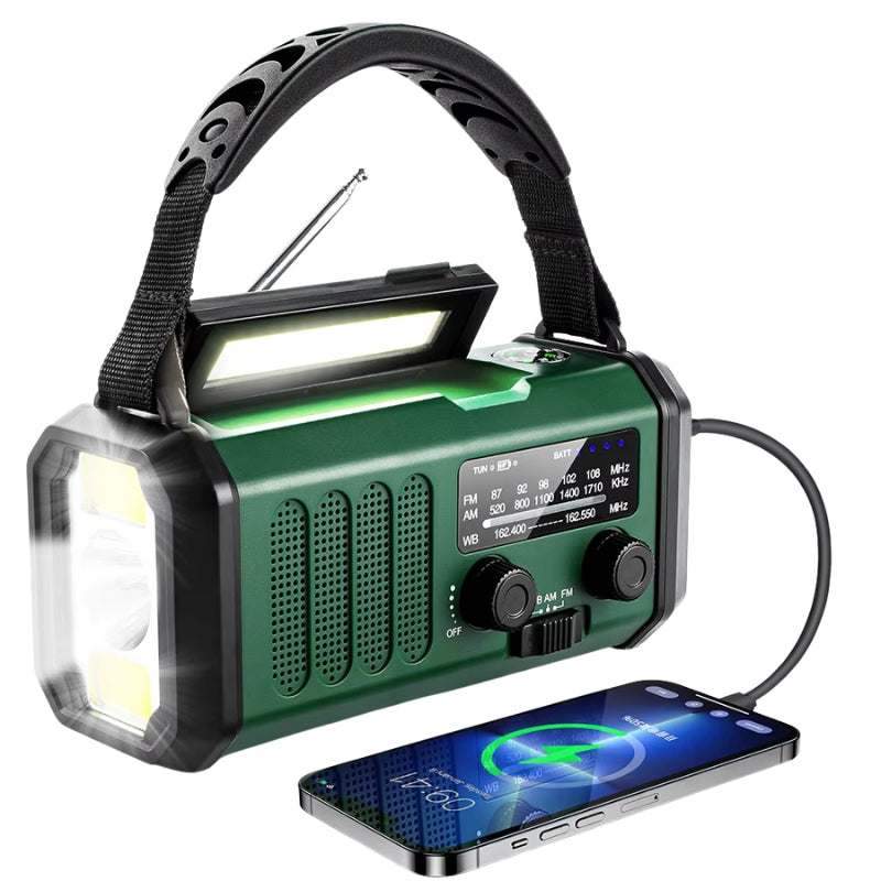 SolarGuard – Solární a ruční AM/FM rádio s baterkou