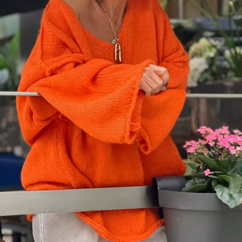 Ariana – Maglione oversize con maniche raglan e scollo a V