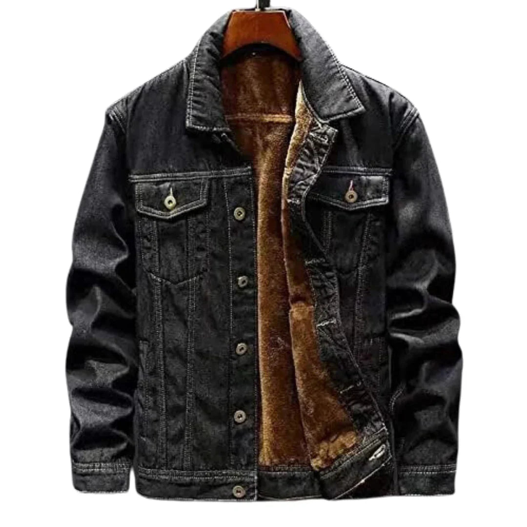 Jade - Geacă clasică de iarnă din denim pentru bărbați, pentru confort și stil