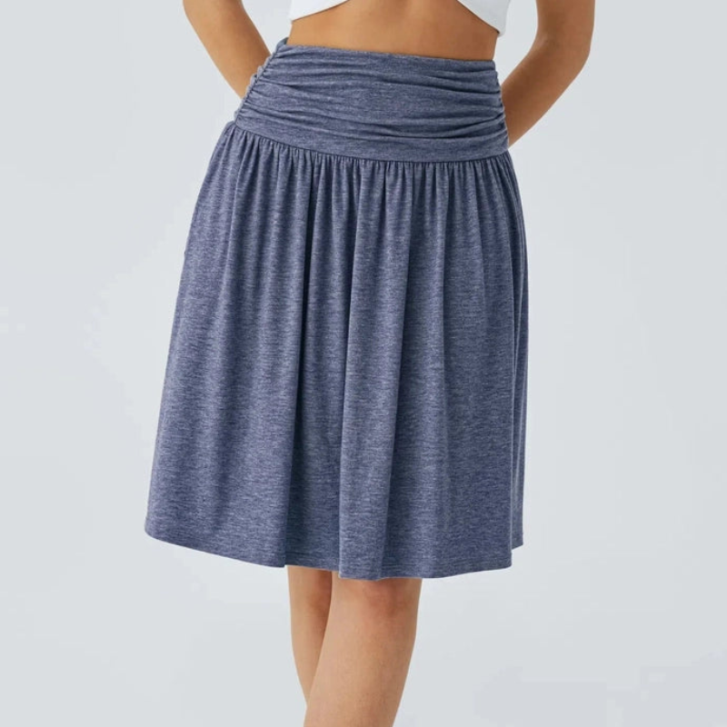 Victoria – Jupe courte taille haute avec volants et poches