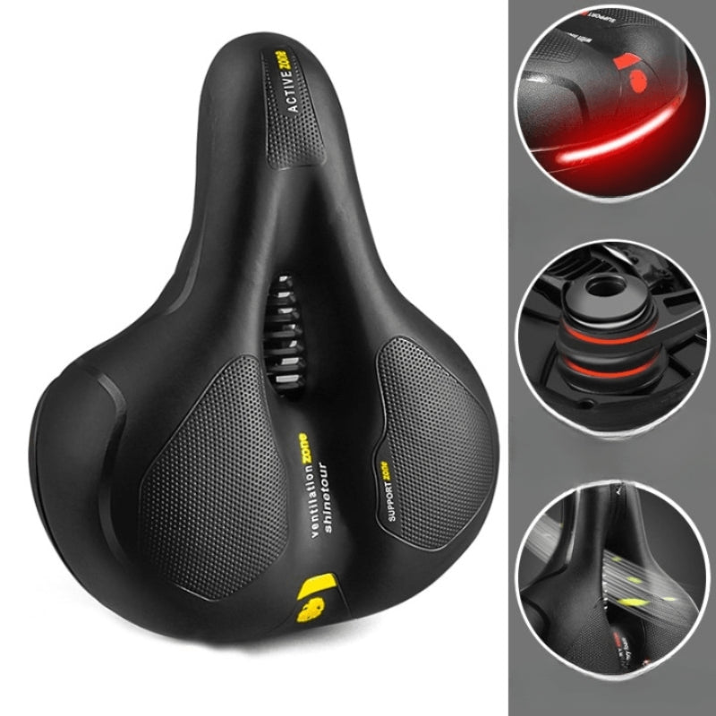 ErgoSeat – Comfortable padded bike saddle with ventilation zone and reflective safety strip