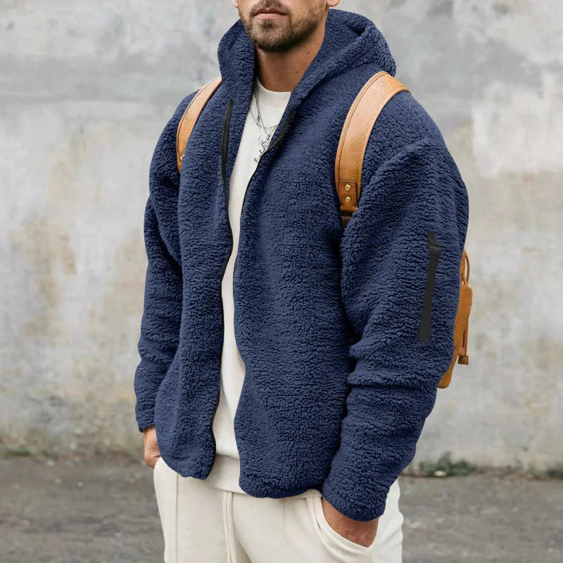 Connor - oboustranná mikina s kapucí a zapínáním na zip | dlouhý rukáv pro každodenní nošení | velikosti S–3XL | šedá, modrá, černá, khaki