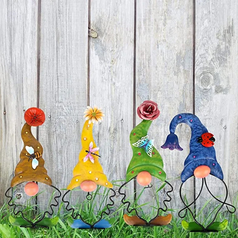 Decorazione Gnomo da Giardino con Insetti Farfalla 3D