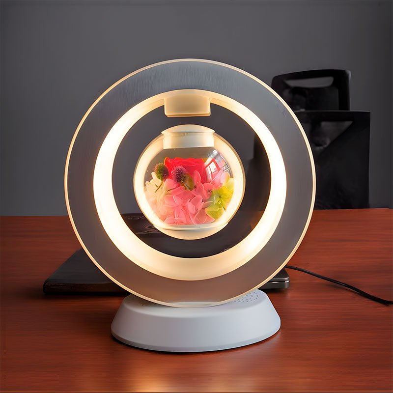 Regalo per la Festa della Mamma | Lampada da Scrivania USB con Fiore Fluttuante