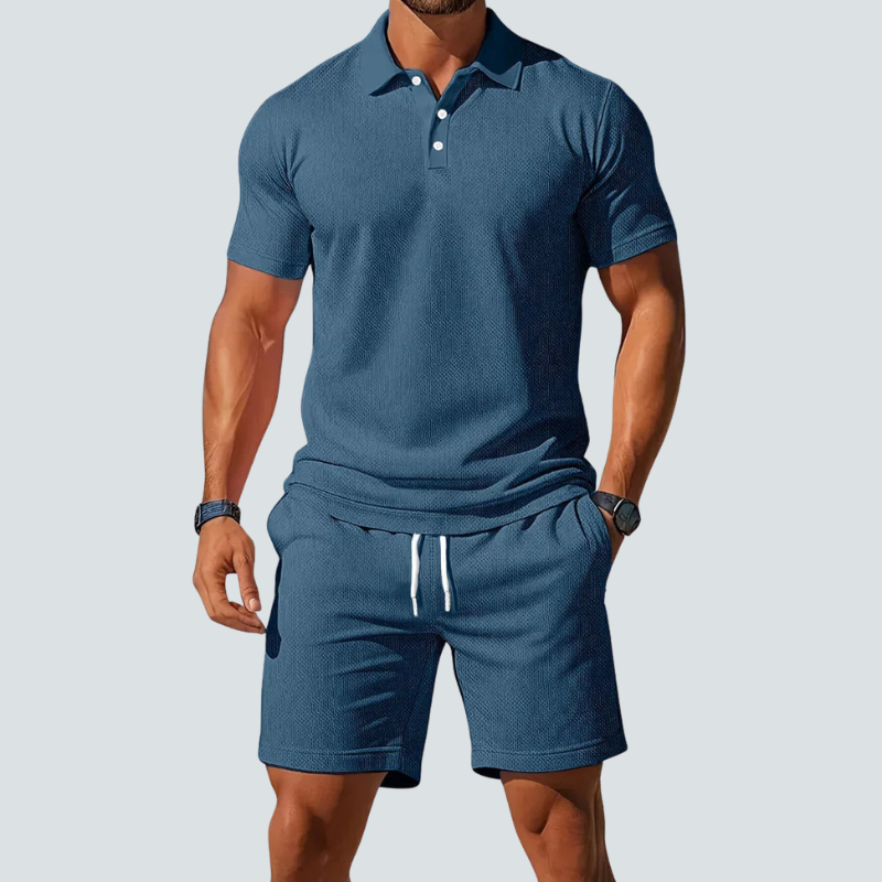 Men's 2 Piece Polo Shirt and Shorts Set