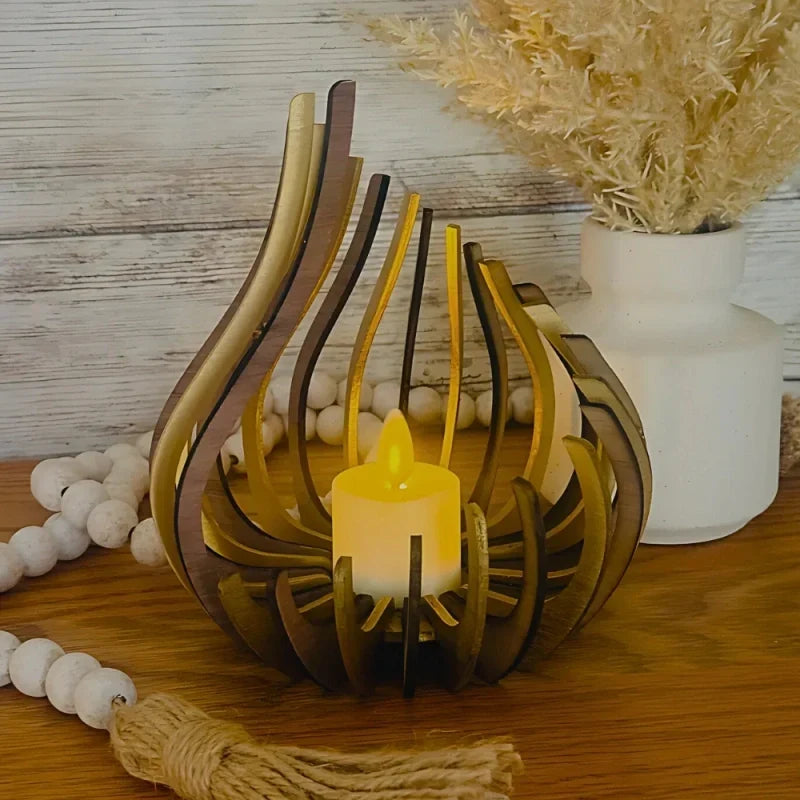 WoodWick - Wooden Candle Holder With Teardrop Design