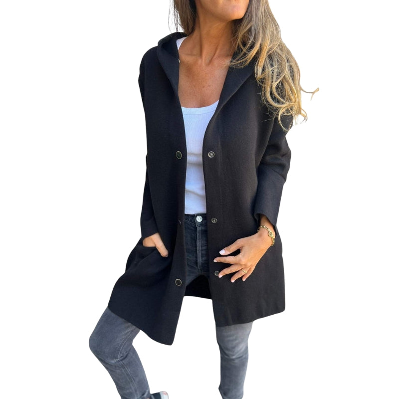 Sofia – Veste Décontractée avec Capuche et Boutons