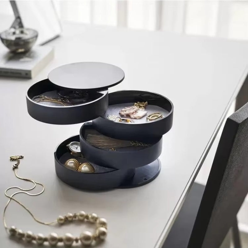 JewelSpin – Kerek ékszerdoboz forgatható és réteges kialakítással
