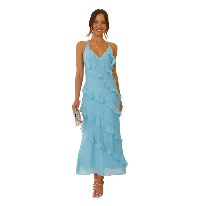 Addison – Lightweight Maxi Dress with Spaghetti Straps and Ruffles
