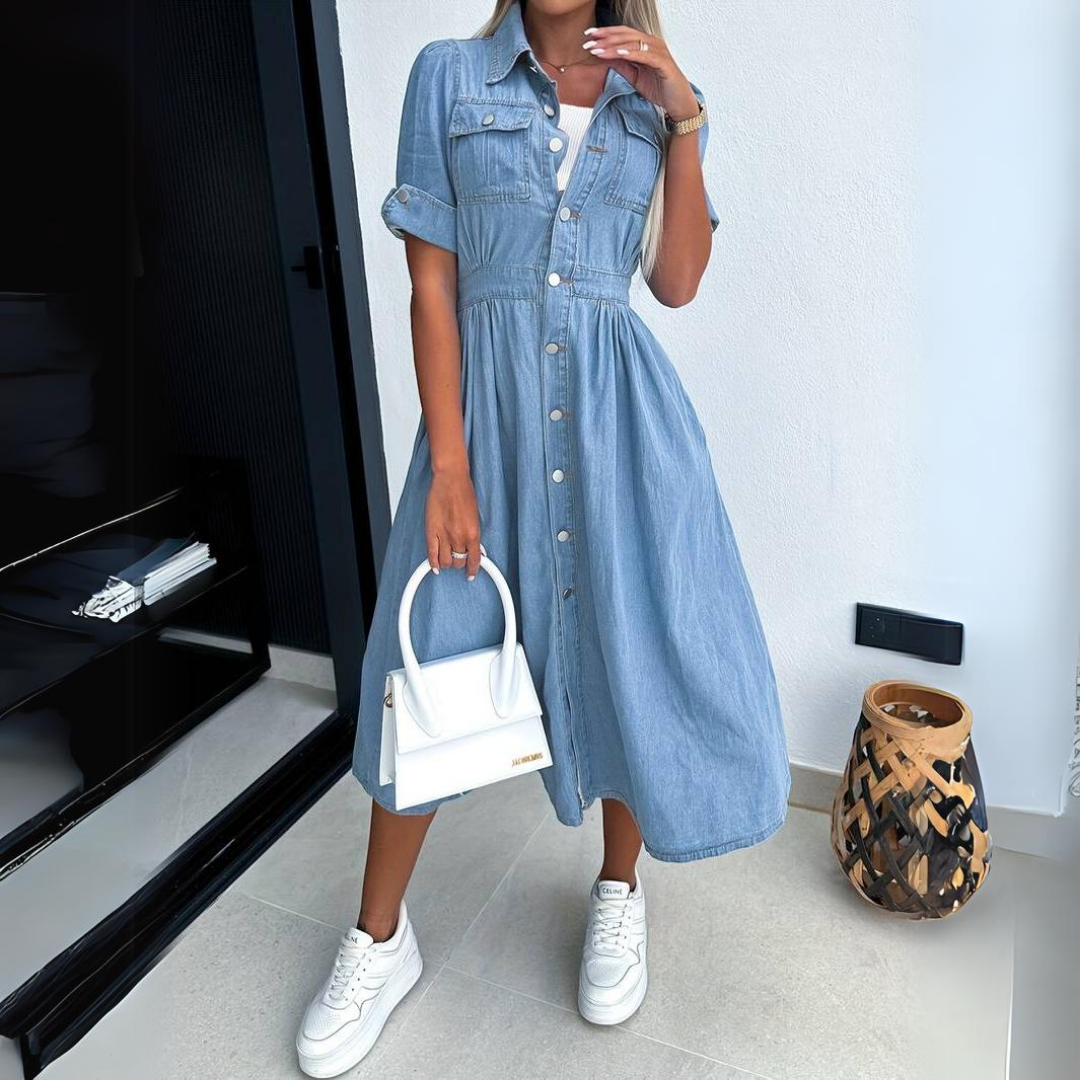 DenimGrace™ - Stylish Dress in Denim