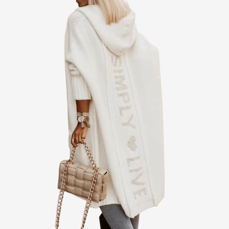 Abigail - Long sleeve hooded cardigan with open front