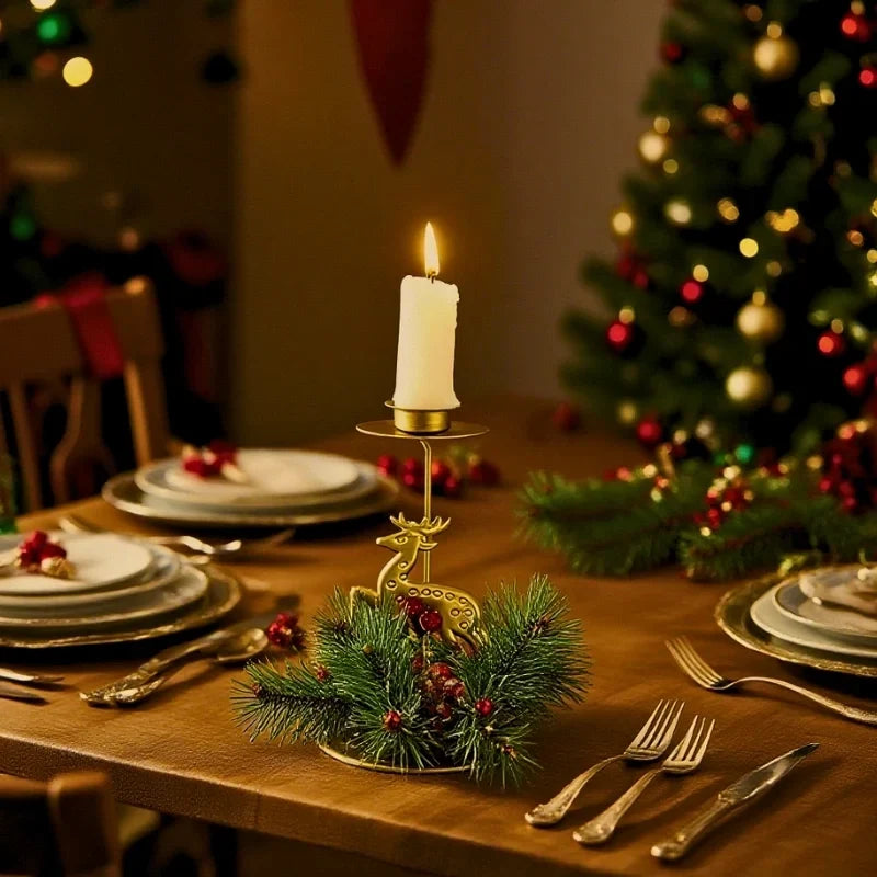HolidayGlow - Iron Candle Holder With Festive Motifs