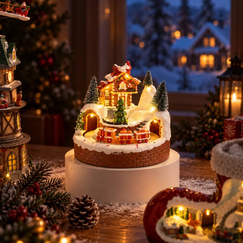 WinterGlow - Villaggio natalizio in miniatura con illuminazione LED
