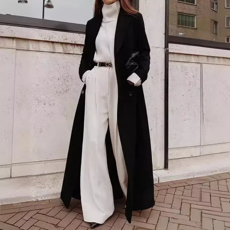 Estelle – Cappotto lungo doppiopetto con tasche