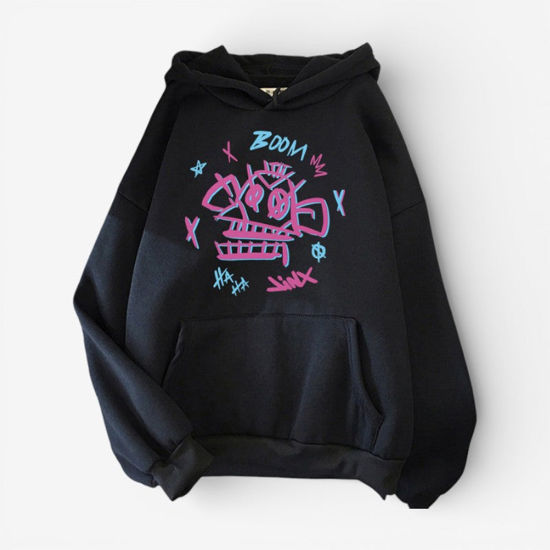 UrbanCore - Long Sleeve Hoodie with Printed Design