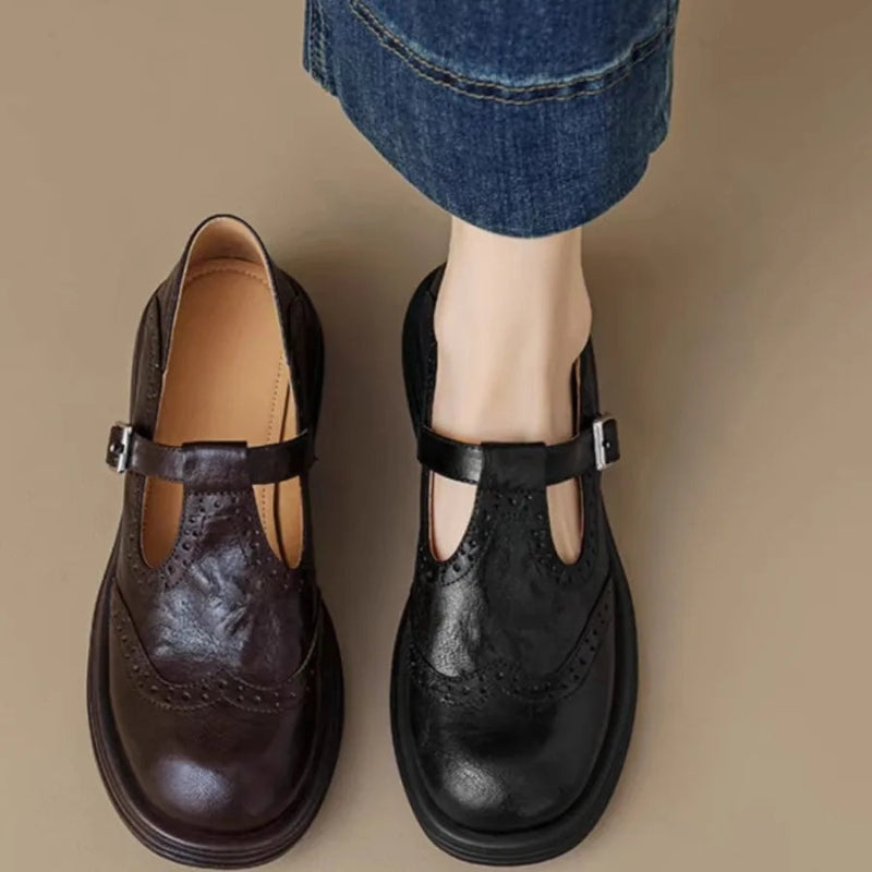 Women's Round Toe Buckle Shoes