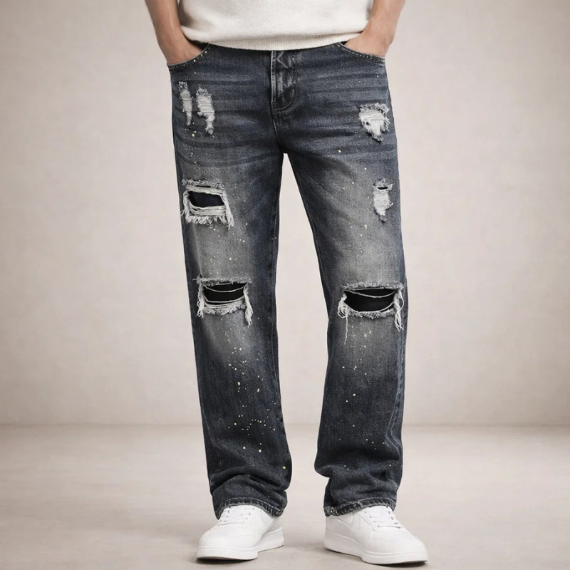 Pantaloni da uomo a vita alta e gamba larga