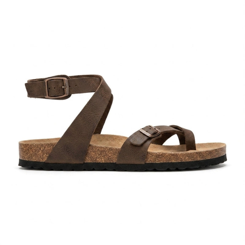 Women's Flat Sandals With Adjustable Buckle Strap
