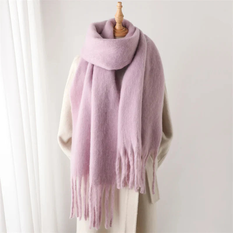 Dominic - Sciarpa Grande con Frange | Facile da Drappeggiare e Stilizzare | Taglia Standard | Vari Colori (Verde, Rosa, Marrone)