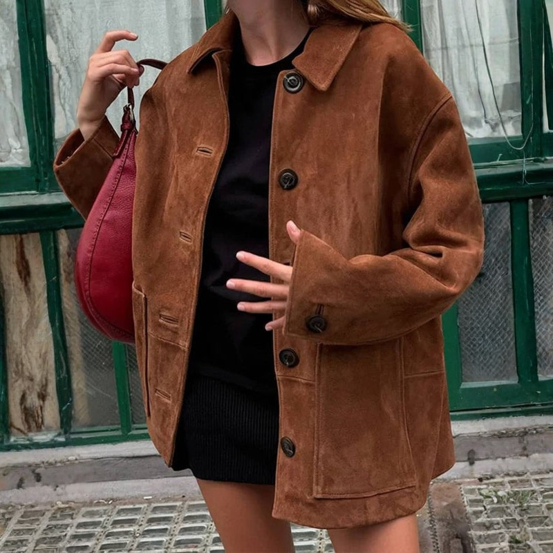Skyla - Cappotto a maniche lunghe con chiusura a bottoni