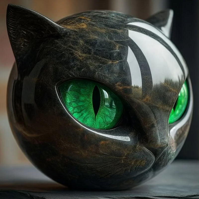 CatAura - Portable mini cat sculpture with decorative design